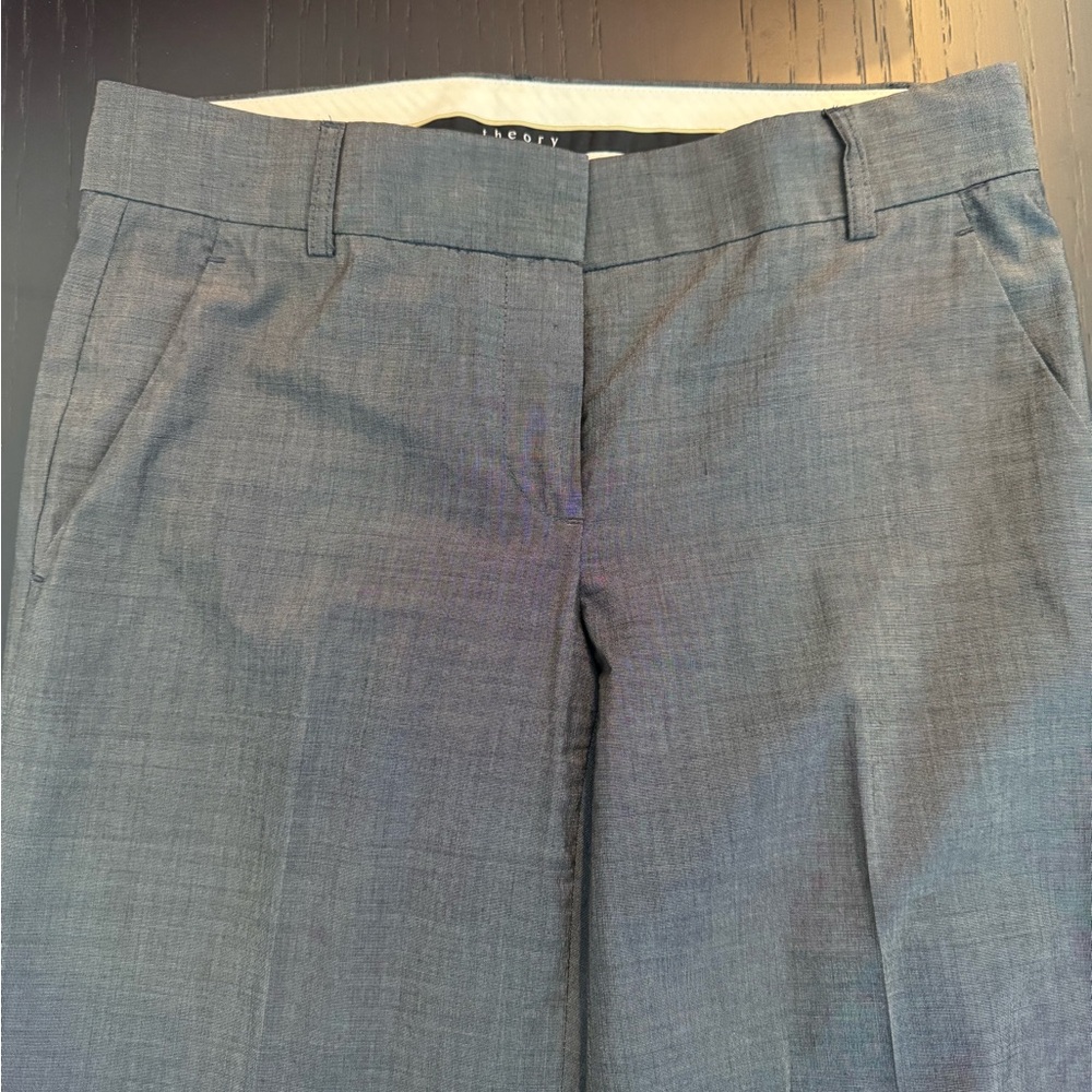 Theory Black and Gray Tailored Pants